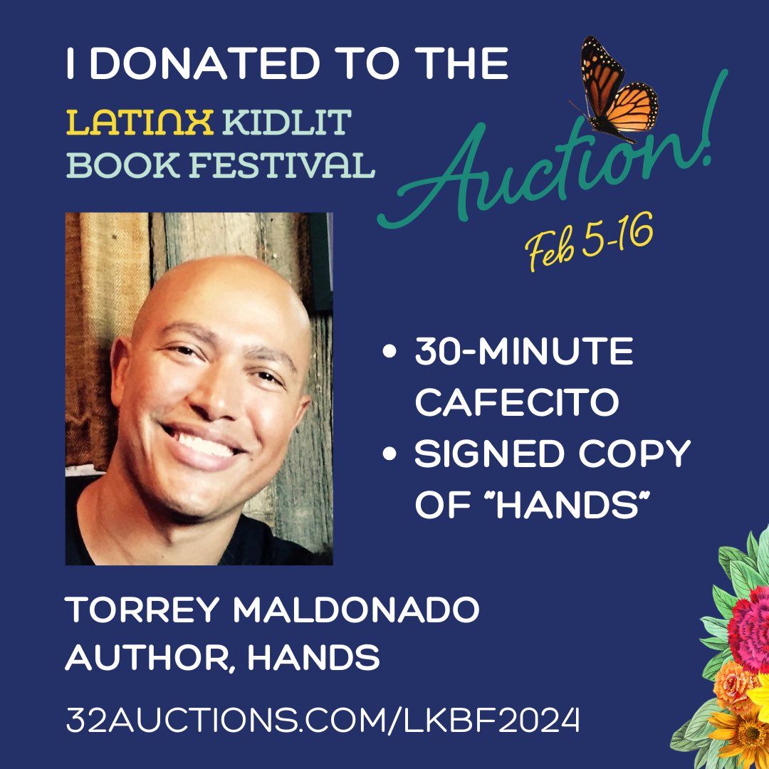 Bid on WOW items, incl. a 30-min session w/ me w/ any aged group you want) & a signed HANDS! Money benefits the @LatinxKidLitBF & bidding stops today, soon! #lkbf24 is a 501(c)3 nonprofit literacy org for #good

32Auctions.com/LKBF2024 

#teachers #educators #schools #families