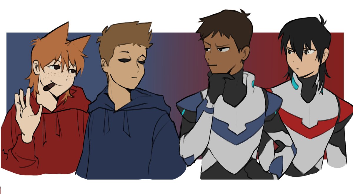 sensearr's tweet photo. blue and red duos >>>>

#voltron #klance #eddsworld #tomtord https://t.co/aP5vEejj8g