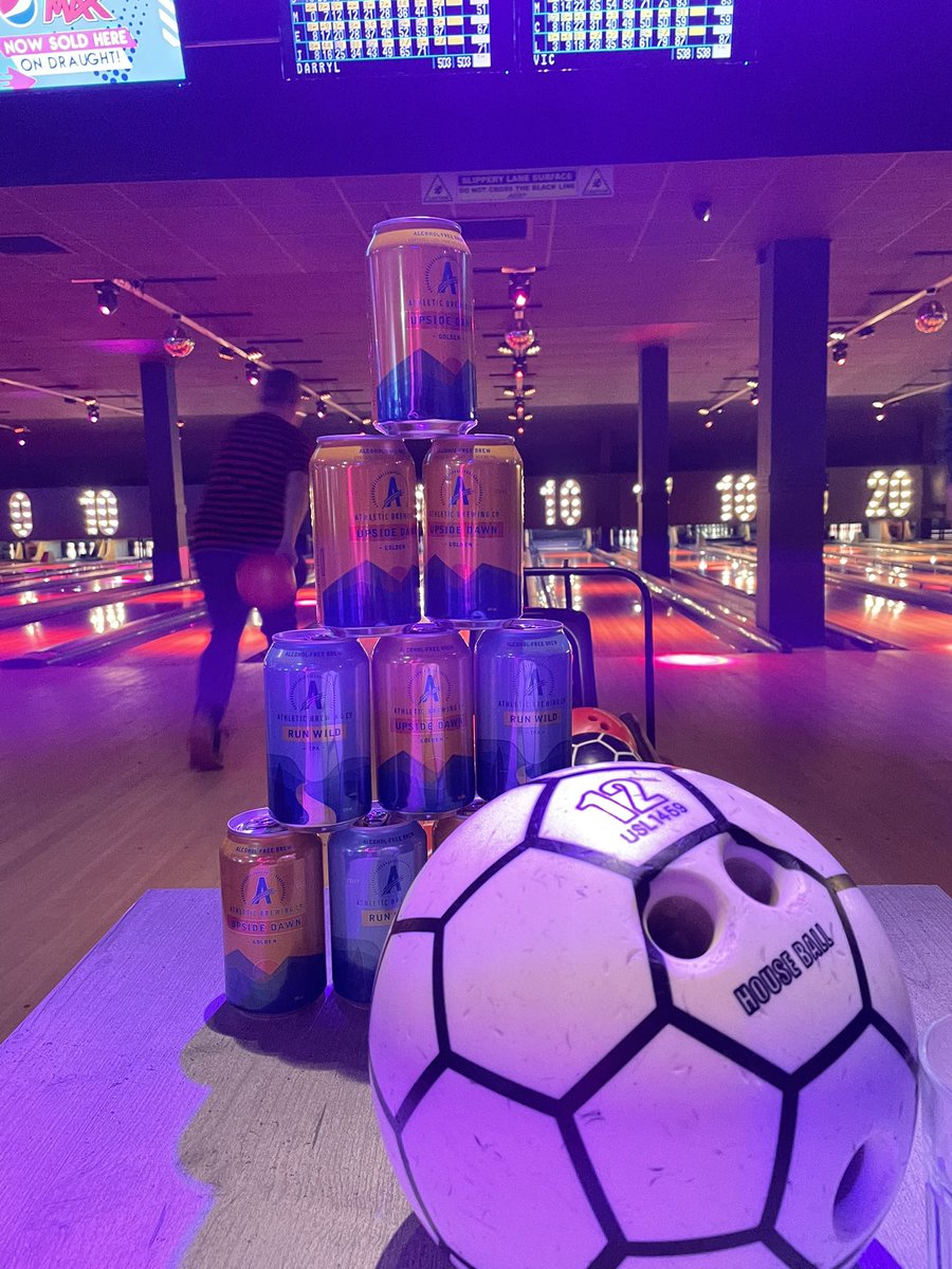 Bowling x <a href="/AthleticBrewing/">Athletic Brewing</a> x <a href="/goodgym/">GoodGym</a> = so much fun 😃

We swapped our PB’s for strikes 🎳