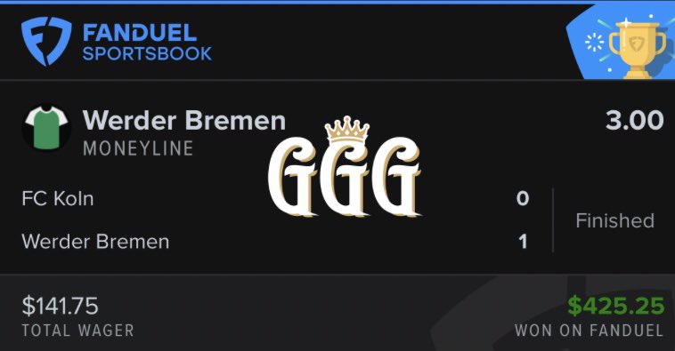 GoldenGoalBet's tweet photo. 2 wins per day keeps the deposits away. Nice shutout win #Werder https://t.co/7cd6RTAsLc