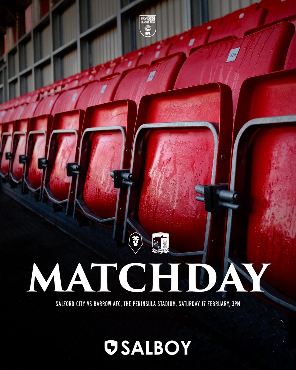 SalfordCityFC's tweet photo. Three points on offer... Come on you Ammies ✊

#SALBRW || @salboyltd https://t.co/muC3Muvw5S