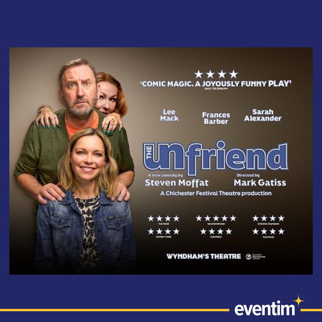 ON SALE NOW! 🙌 'Not Going Out' star Lee Mack performs alongside Sarah Alexander & Frances Barber in 'The Unfriend', a thrilling comedy about unexpected friendships turning deadly. A smash-hit comedy from writer Steven Moffat & director Mark Gatiss! 🎟️ bit.ly/4bGZZu0