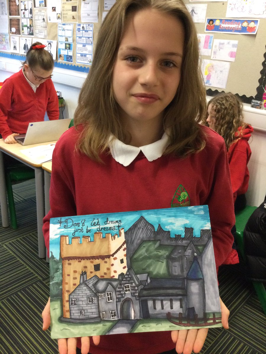 SchoolHillside1's tweet photo. #P6LHillside commissioned this #Ambitious pupil to paint a special picture for one of #TeamHillside “Founder Fathers” who hung up her @myClevertouch pen today in exchange for cups of tea, cake & woodland walks in her early retirement. Wishing Mrs W all the best. @nationaltrust. https://t.co/LKJ5Gbgy9R