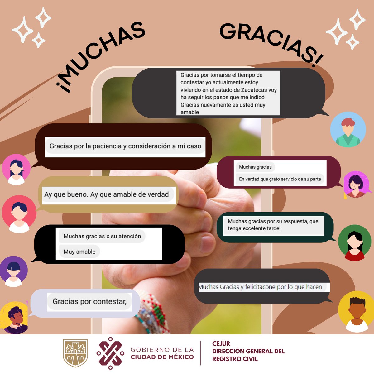 DGRCivilCDMX's tweet photo. #Viernes de #agradecimientos Queremos recordarles que pueden enviar MD a esta cuenta si tienen alguna duda sobre los trámites del #RegistroCivilCDMX, es un gusto poder apoyarles. https://t.co/qBBWgFksid