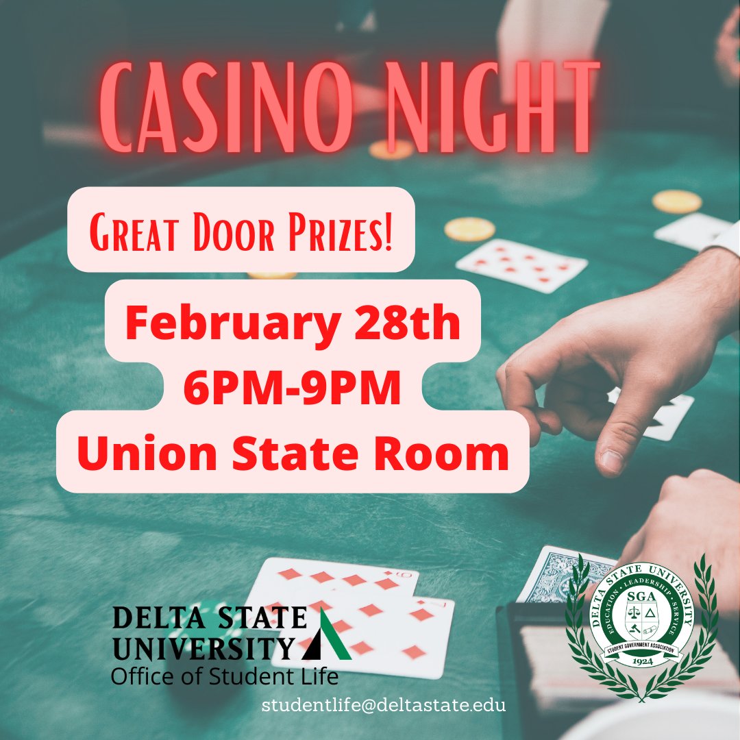 Try your luck! Casino Night with Student Life and SGA!