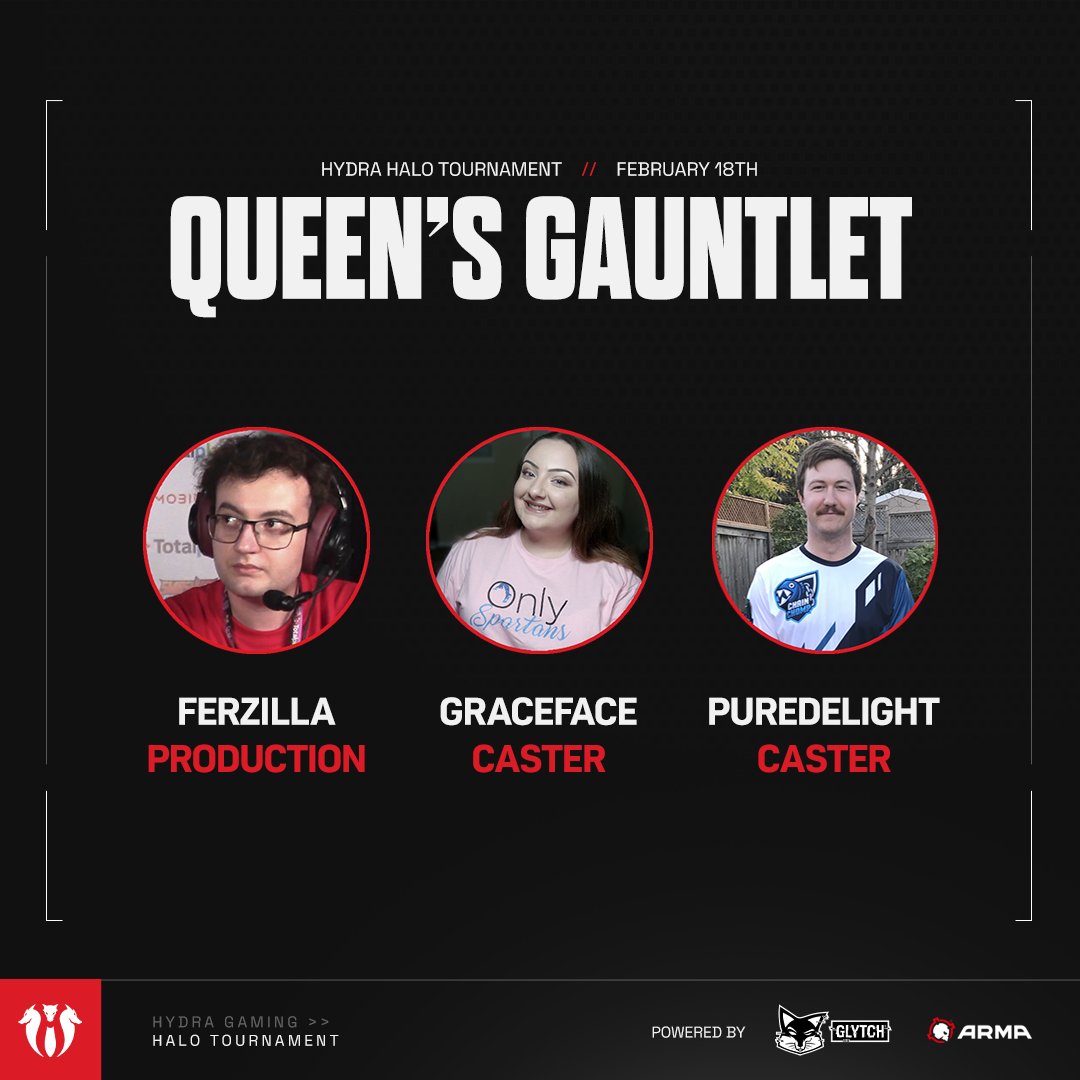 HydraNetworkNA's tweet photo. Good Afternoon #HydraFAM

We are so excited to announce our crew for Queen's Alliance! Can't wait for Sunday's event to begin 🥳

📺 @Ferzilla54 
🎙️ @Grace_Face_20 &amp; @PureDelightTV https://t.co/n2RL6BsUiz