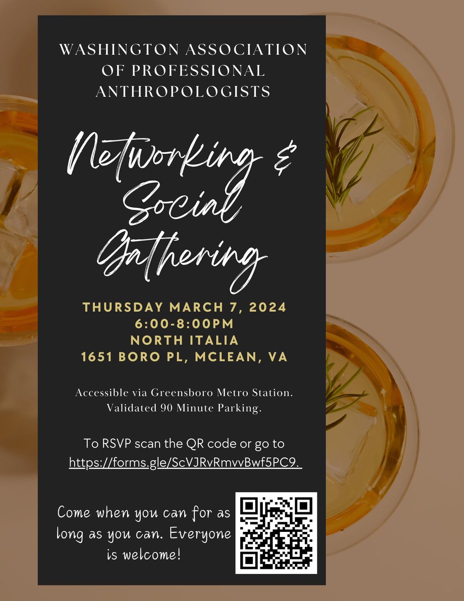 Join the WAPA Networking &amp; Social Gathering on March 7, 2024 for lively conversation and to meet new people and fellow anthropologists based in the local region!