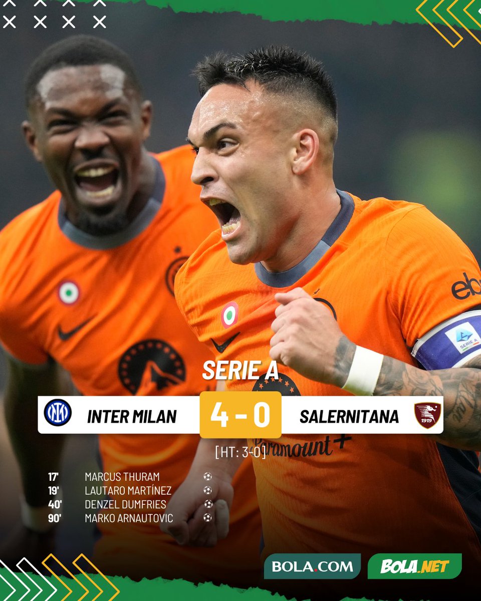 #LiveBolanet FT: Inter Milan 4-0 Salernitana | Possessions: 73%-27% | Shots: 26-1 | Tackles: 14-5

La Beneamata Gasak Salernitana Empat Gol Tanpa Balas

#BolanetReview #BLdhen #Bolaneters #SerieA #LigaItalia #InterMilan #Salernitana