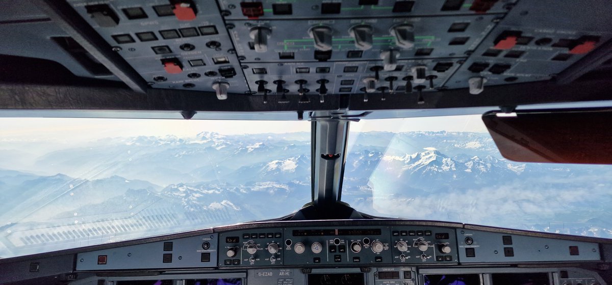 Had lunch with this wonderful view the other day, flying over the French Alps.