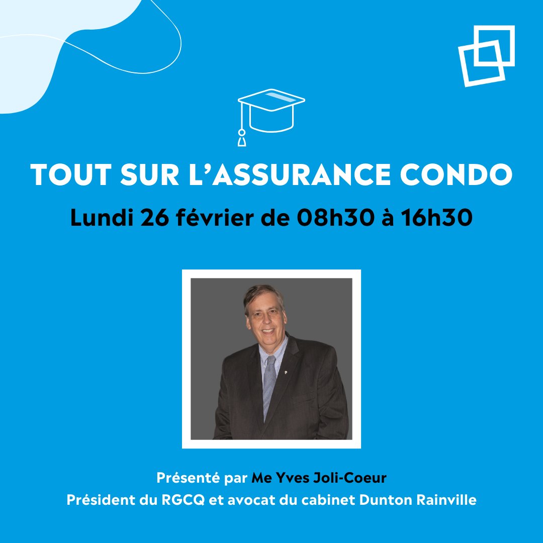 RGCQ's tweet photo. 📚👥 Vous êtes administrateur.rice de #copropriété ? Ne manquez pas notre prochaine #formation « Tout sur l'assurance condo » animée par  Me Yves Joli-Coeur lundi 26 février. 

Réservez votre place 👉 https://t.co/8uVRbiFXLY https://t.co/3McQov54hX