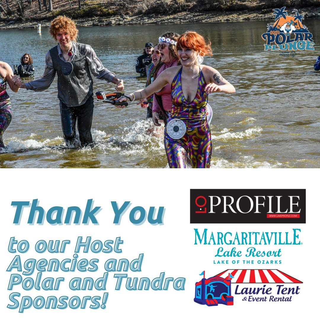 Tomorrow, we take the plunge at Lake of the Ozarks! Before we dive into freezing waters, let's take a moment to express our deepest gratitude to our amazing sponsors. Y#PolarPlungeEve #ThankYouSponsors #LakeOfTheOzarksPlunge #SpecialOlympics  #SOMOUnity #FreezinForAReason