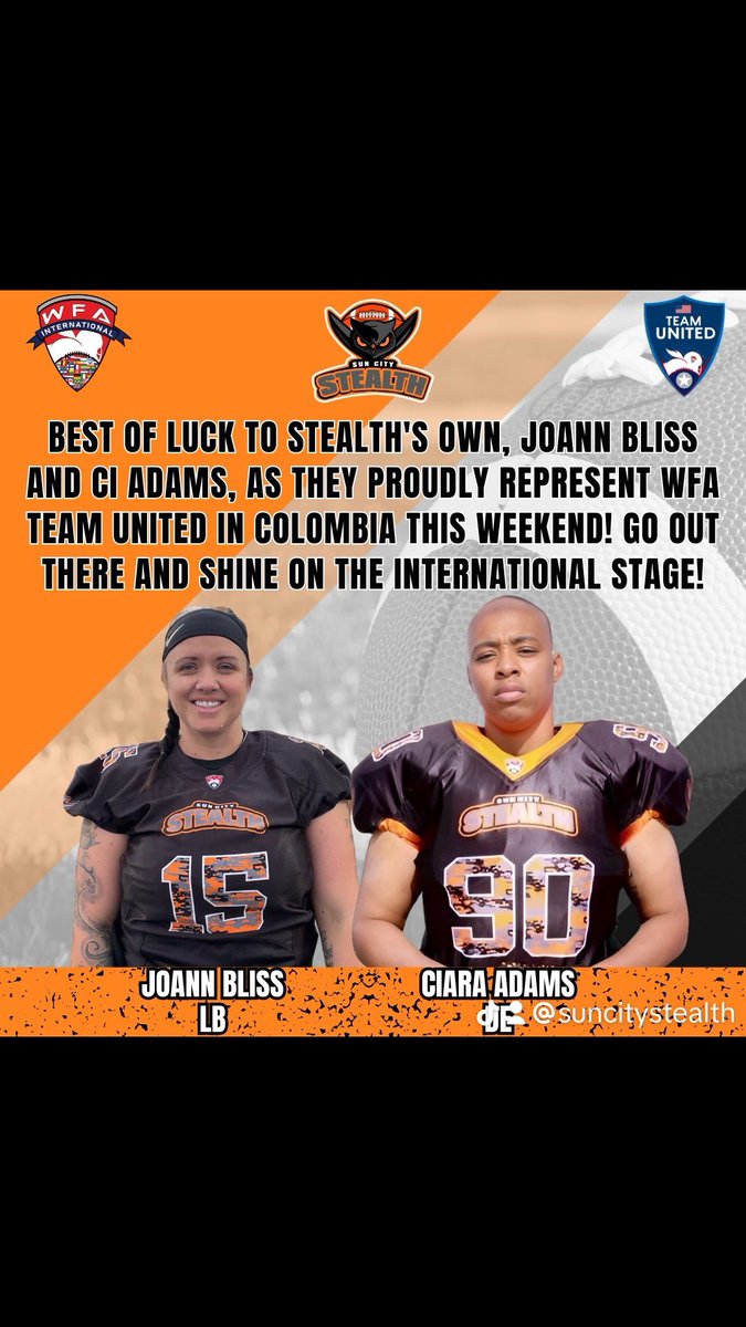 Wishing Joann Bliss, Ci Adams, and the rest of Team United the best of luck as they proudly represent in Colombia this weekend! 🌟 Go out there and shine on the international stage! 🇨🇴🏆 

#TeamUnited #GoodLuck