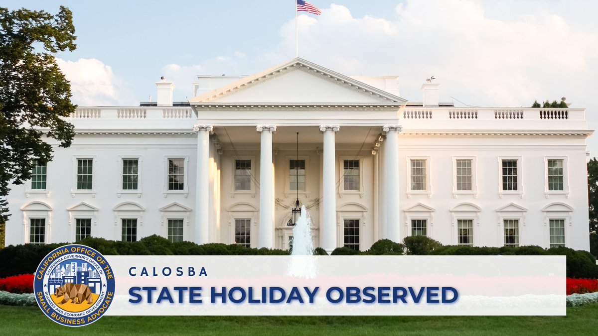 CaliforniaOSBA's tweet photo. In observance of President's Day, our office is closed today. If you're out shopping, be sure to shop small and shop local. #PresidentsDay #ShopSmallShopLocal https://t.co/STd7yRHA6t