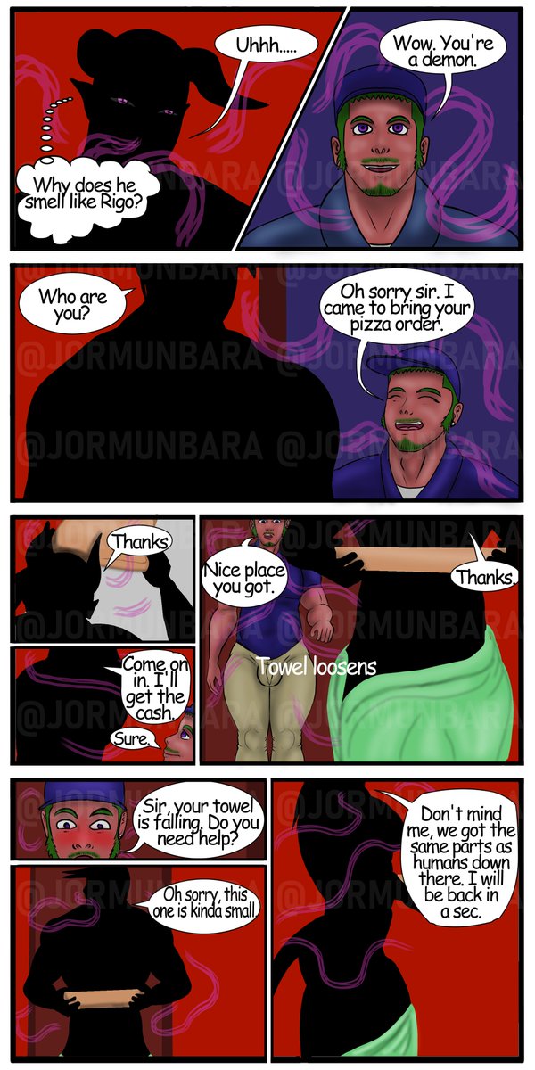 JORMUNBARA's tweet photo. Trouble awaits. A mysterious visitor is causing trouble in Rigo's home. Wait till he gets back. #digitalart #graphics #bara #muscle #oc #baratits #baramuscle #hunk #barapect #baraart #barabody #baramen #baratiddies #furryart https://t.co/P68asnbGjP