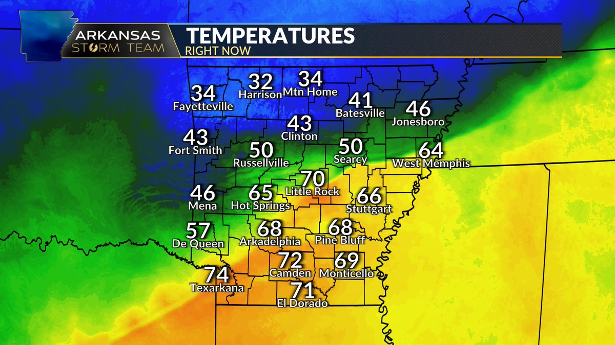 Front moving through Little Rock right now! Get ready for the COLD!!! #ARWX