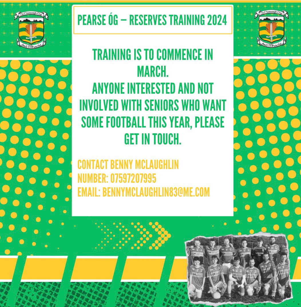 PiarsaighOg's tweet photo. 🔰PLEASE NOTE - all players must be registered on Foireann and have membership paid before commencing training or playing in any games. Contact Club registrar Oisin McKee 07745787506 or Benny McLaughlin 👇🏻for more details. https://t.co/UlBhUmmt3A