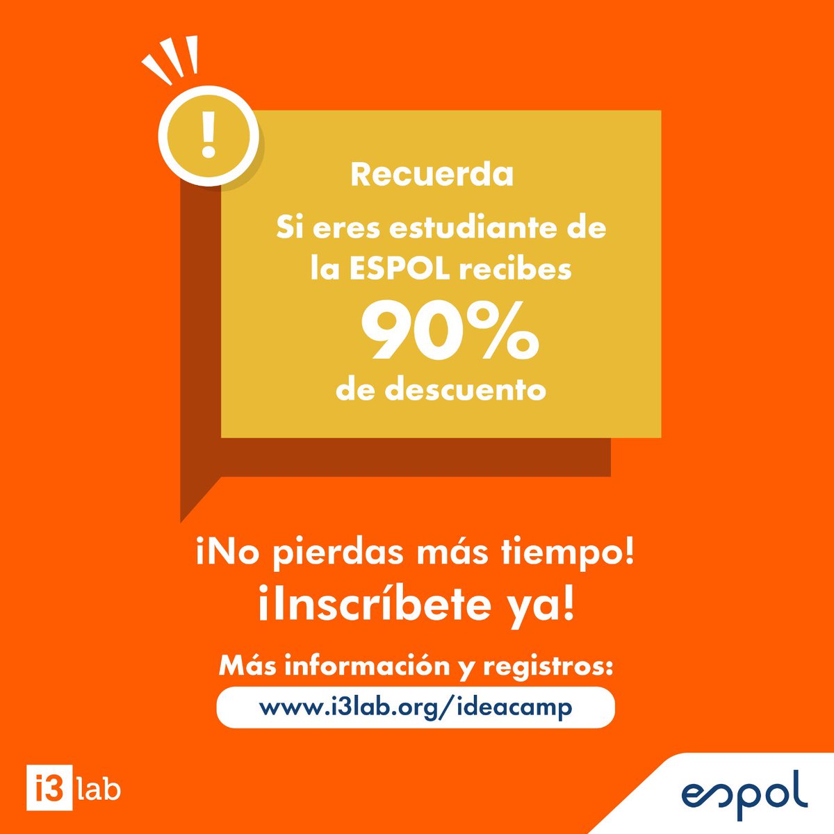 i3labespol's tweet photo. ¡No dejes que tu idea se quede en el papel! Con IdeaCamp, tienes la oportunidad de convertirla en una realidad 🤩.
¡Últimos días de registros⏳!
Regístrate ingresando a: https://t.co/OqqwzlX4vQ
#Emprendimiento #Innovación #IdeaCamp #emprender #innovation #CreaValorAhora https://t.co/mYguJ8xkB4