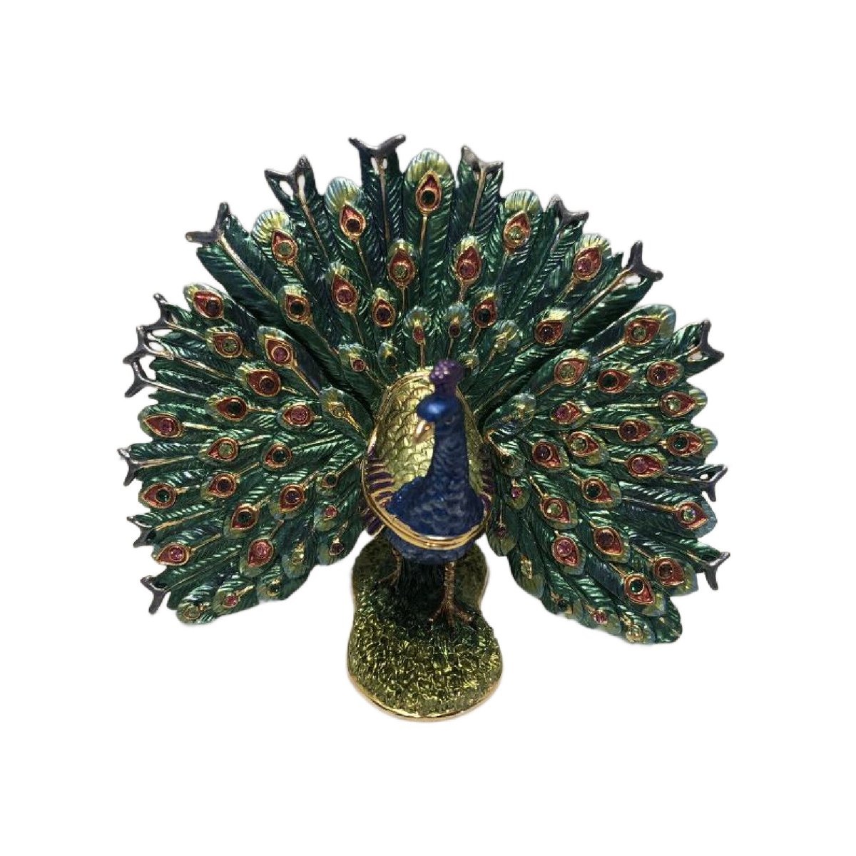 JunkYardBlonde's tweet image. Vintage Enamel PEACOCK Trinket Box with Rhinestones,  Pill Box, Free Shipping tuppu.net/32a511fa #JunkYardBlonde #Etsy #PillBox