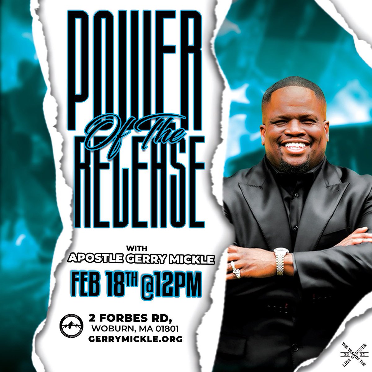 gerrymickle's tweet photo. Join us THIS SUNDAY on February 18th for POWER OF THE RELEASE with Apostle Gerry Mickle! Starting at 12pm est, Meet us at the Hilton Hotel - 2 Forbes Rd, Woburn, MA. You don’t want to miss it! #wearegracenation #lodgingplace #poweroftherelease https://t.co/31OQB3Lhk9
