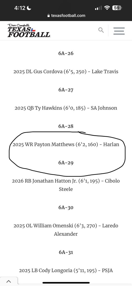 Blessed to be recognized as the top recruit in 6A District 29 @dctf @GPowersScout @coach9cg @coachesalas @samspiegs @AABonNBC