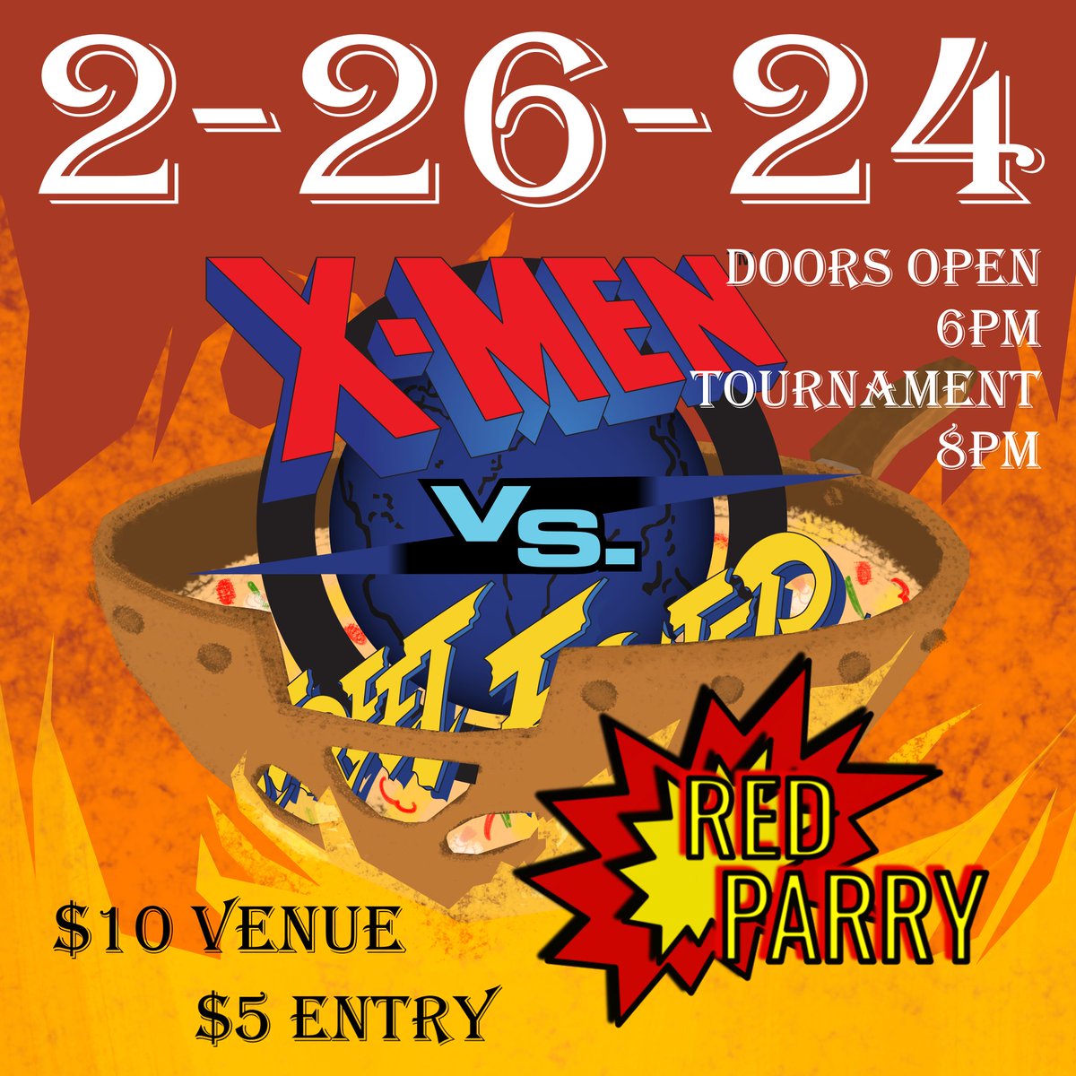 redparrynyc's tweet photo. X-Men vs Street Fighter Tournament 
2/26/2024 at Red Parry NYC

Arcade Hardware and streaming will be provided by @striderzero96 

Supergun setup w/ undamned converters. Use your controller of choice. DM for more info

Flyer by @SOUP_TO_GO

#XvSF #XMENvsSTREETFIGHTER #REDPARRYNYC https://t.co/cq9QN9FuyG