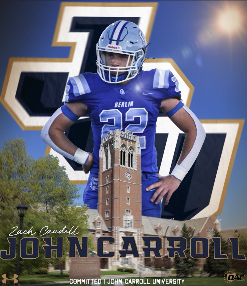 I am very excited to announce that I will be continuing my athletic and academic career at John Carroll University. Thank you to my family for supporting me and helping me achieve my dream of playing college football. Also a big thanks to my coaches at Berlin and JCU. #GoStreaks