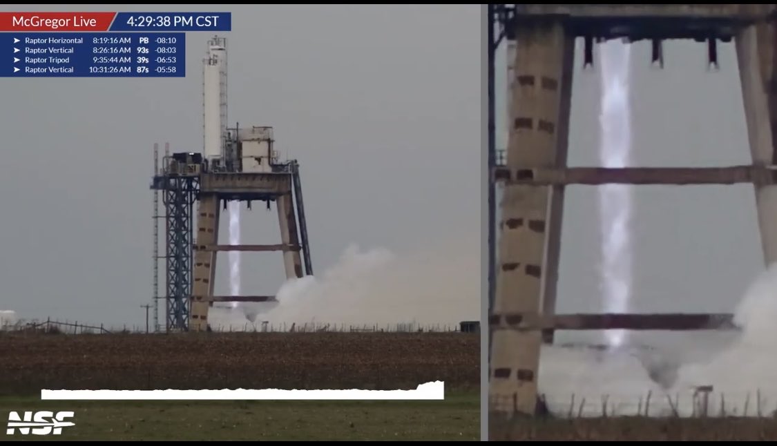 bluemoondance74's tweet photo. Raptor engine roar! #spacextests #mcgregortx https://t.co/9hoOnKkJLN