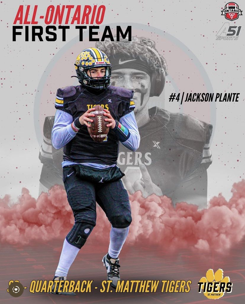 Blessed to be named First Team All-Ontario QB!🙏🐊 - @GaitersHC @Gcovey @FballStmatts