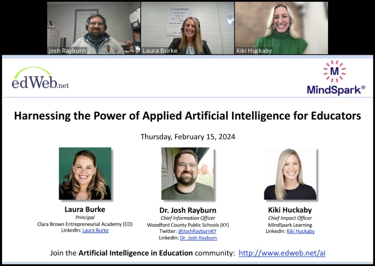 Yesterday's @edwebnet webinar on Applied AI for educators was a success!

Thank you to everyone who attended and shared the news about the event! You can watch the replay with this link: home.edweb.net/webinar/ai2024…

#AppliedAI #edWebinar #AIforEducators #AI