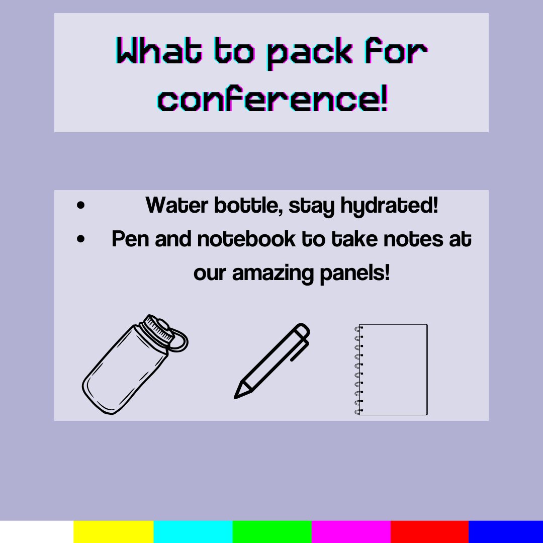 PRessPlayDePaul's tweet photo. You might not be packing yet, but keep these in mind, even if you’re a last-minute packer! 😉 We’re excited to see you in one week! ⏯ 

Let us know if you have any questions before the conference. Visit our LinkTree and follow our socials to stay updated! https://t.co/Guk6AXvetg