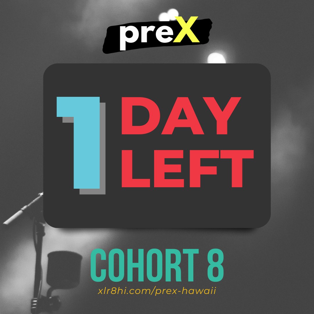 📣Today's the last day to apply for <a href="/XLR8HI/">XLR8HI</a>'s preX accelerator program - a virtual, 100% FREE program open to ALL HAWAII ISLANDS. If you want to build &amp; scale your company, connect with #Hawaii Entrepreneurs, Investors &amp; Experts, then apply now! 
👉️ xlr8hi.com/prex-hawaii 👈️