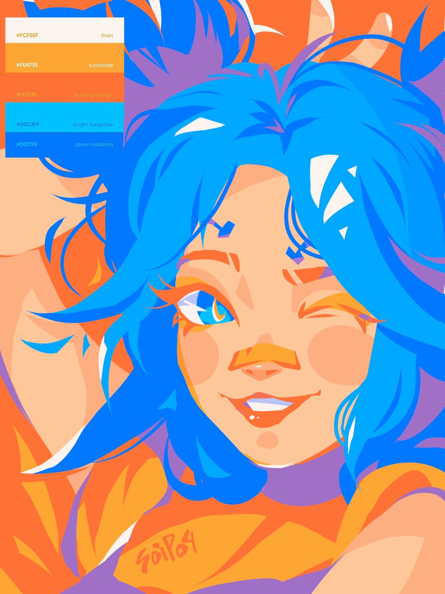 SoiPo4's tweet image. My way to get out of the art block is through tasks! the task was to draw something from one palette (top left). Since I am a fan of games, I chose Neon for this challenge! ⚡️⚡️⚡️
16.07.23
#Valorant #Neon #ValorantArt #NeonArt #VALORANTfanart #palettechallenge #colorchallenge