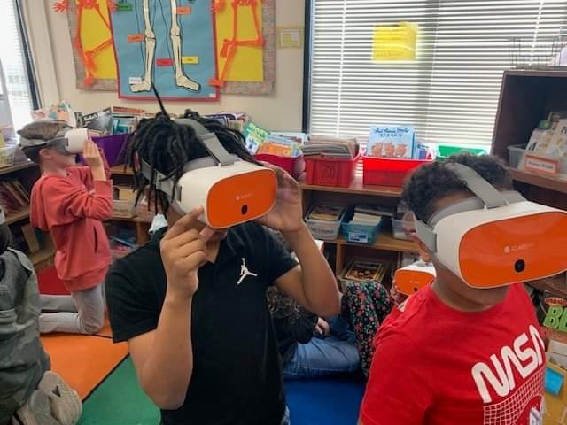 Mrs. Key's 3rd graders have been learning about outer space. They took a trip to the moon with the help of virtual reality! <a href="/NewHanoverCoSch/">New Hanover County Schools</a> <a href="/chawkfan91/">JB Kilpatrick</a> <a href="/MrsRossersClass/">Jennifer Rosser</a>