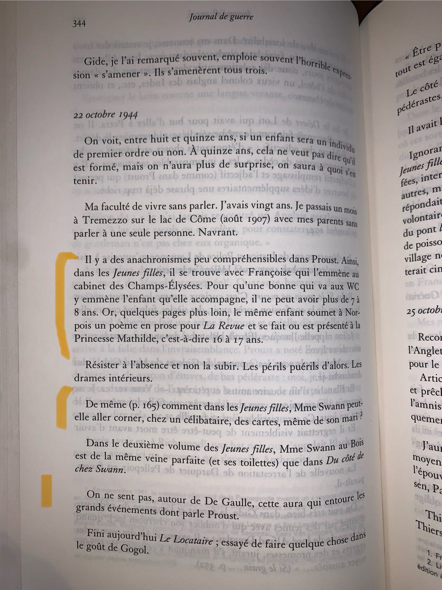 LegendusEst's tweet photo. Paul Morand, pourfendeur d’anachronismes et démasqueur de transpositions chez #Proust.
22 octobre 1944. Journal de guerre.
Roumanie-France-Suisse
1943-1945.
Proust y a de très nombreuses entrées.
Au fait, est-il raisonnable de lire #Morand, diplomate vichyssois, de nos jours? https://t.co/7BpC8v8Loz
