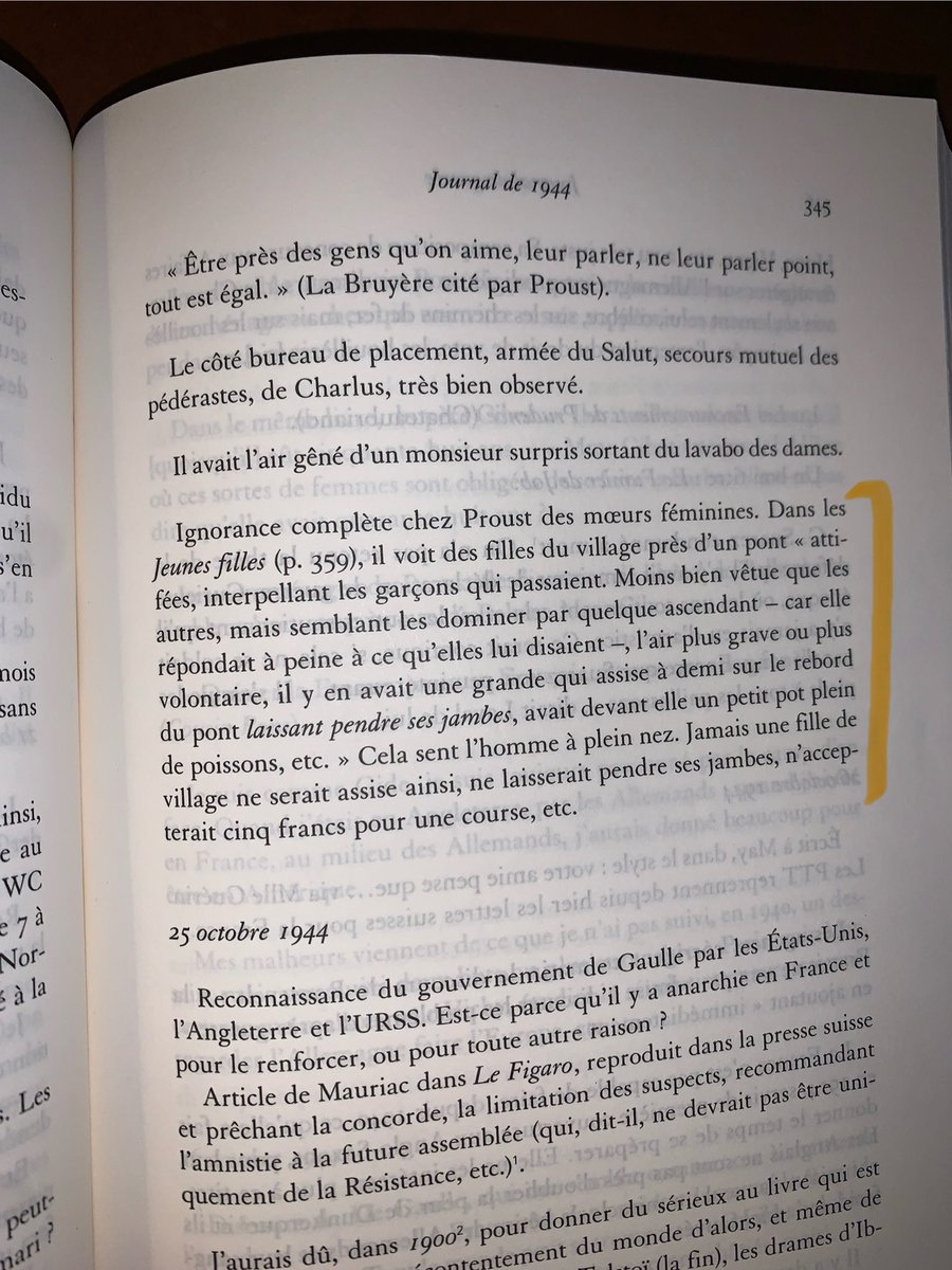 LegendusEst's tweet photo. Paul Morand, pourfendeur d’anachronismes et démasqueur de transpositions chez #Proust.
22 octobre 1944. Journal de guerre.
Roumanie-France-Suisse
1943-1945.
Proust y a de très nombreuses entrées.
Au fait, est-il raisonnable de lire #Morand, diplomate vichyssois, de nos jours? https://t.co/7BpC8v8Loz