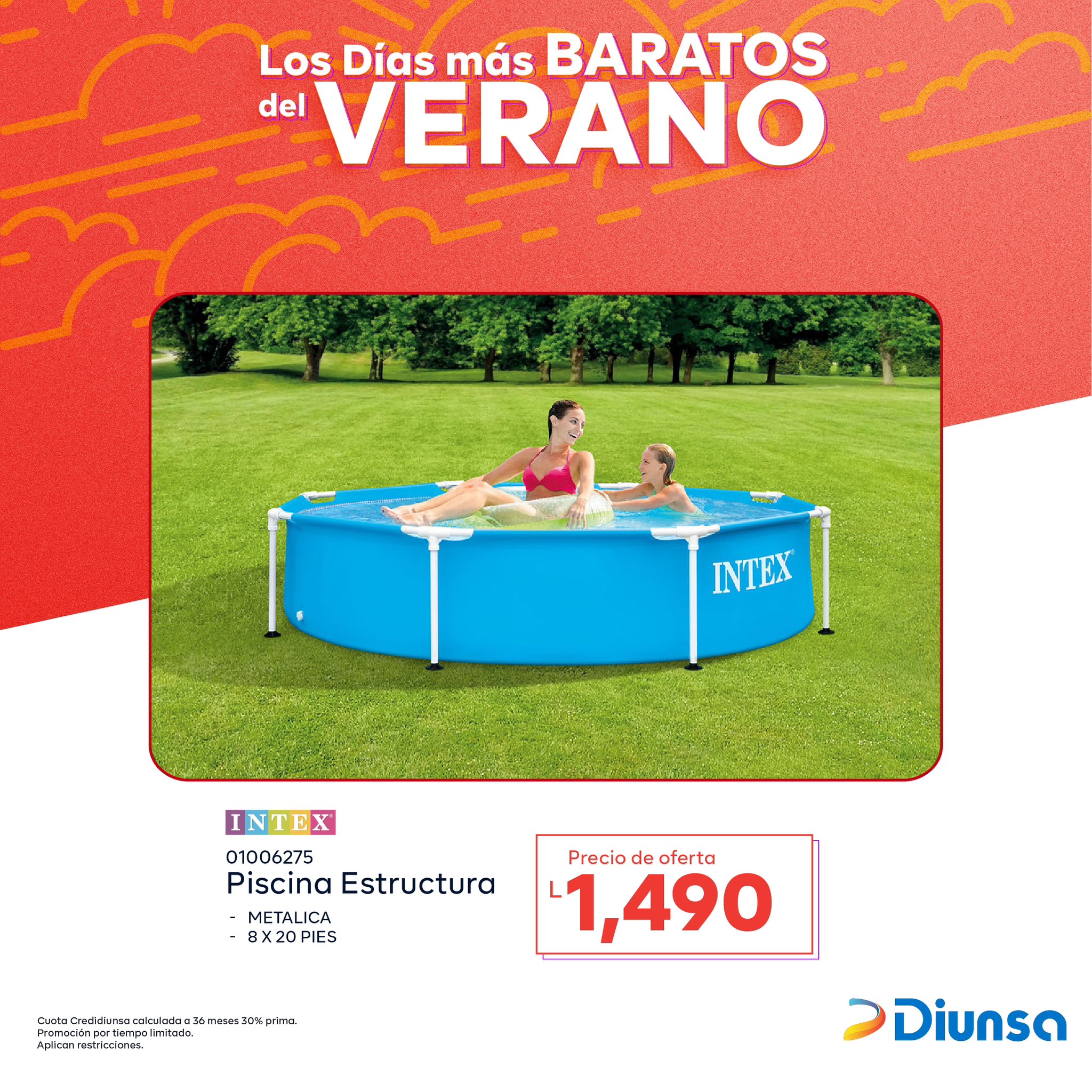 PISCINA ESTRUCTURA METALICA 8FTX20 INTEX - Diunsa