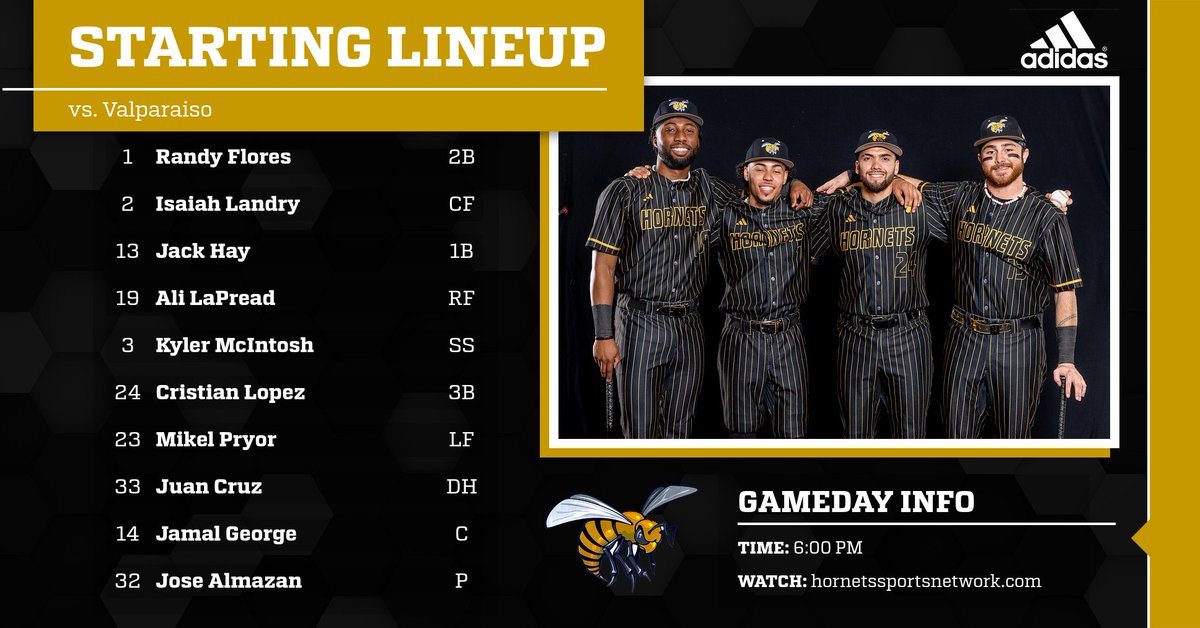 Here is the opening day lineup for <a href="/BamaStateBB/">Alabama State Baseball</a> for GM1 vs. <a href="/ValpoBaseball/">Valpo Baseball</a>. First pitch from Wheeler-Watkins is 6 pm.

#SWARMAS1