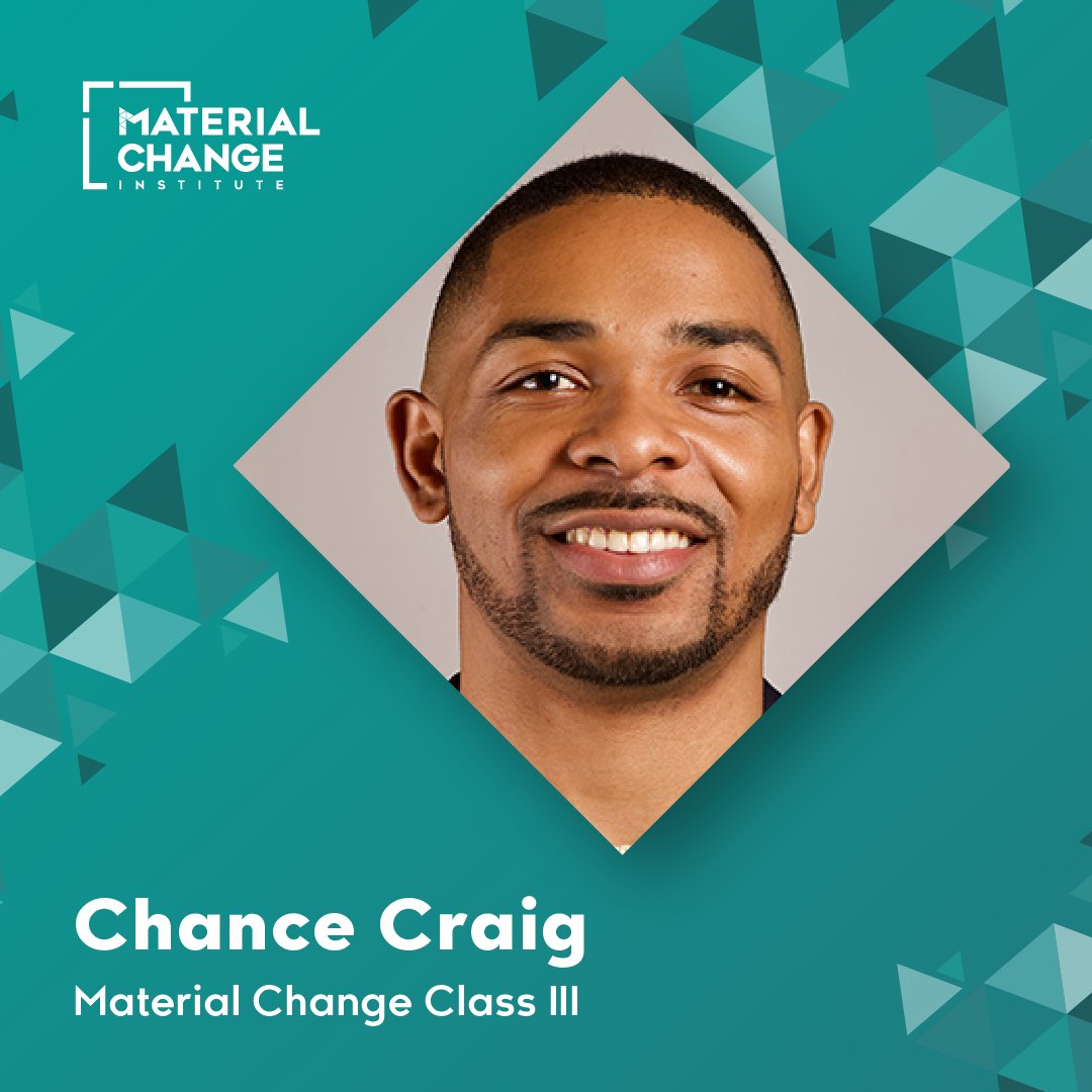 MaterialChange_'s tweet photo. 📣 For today's #FellowshipFriday and #BlackHistoryMonth, we are excited to highlight Chance Craig! He is a mission driven, impact #investor who is using his background to expand into climate investing 🌍 https://t.co/1sVo4Abb27