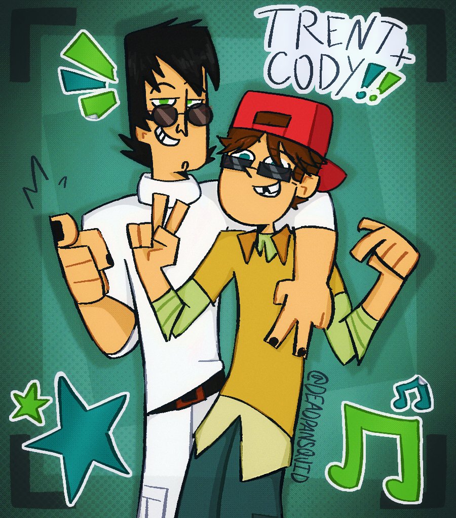 deadpansquid's tweet photo. Trent and Cody in their goofy band outfits‼️📸 #totaldrama #tdtwt https://t.co/dkDdkZ2jqe
