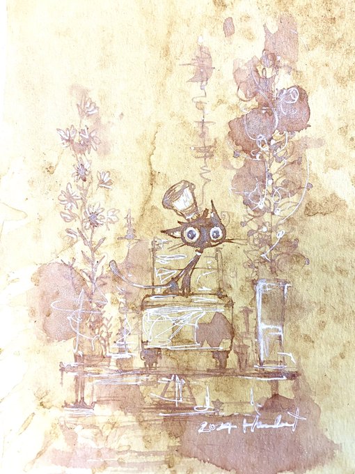 「ほんだ猫 (不思議風景と猫を描くぶるべり)@blue_nosta」 illustration images(Latest)
