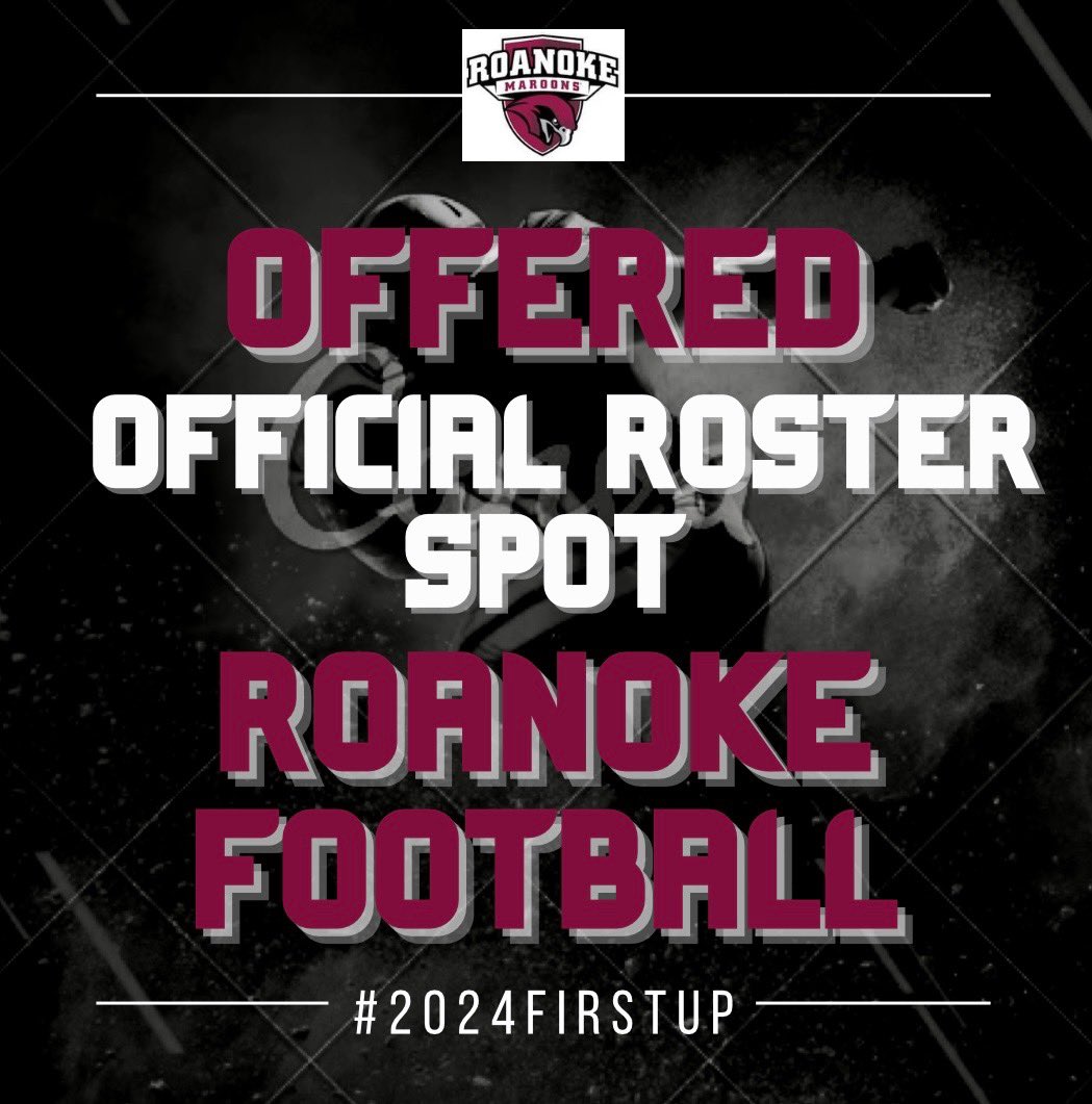 I am happy to announce that I will continue my education and athletics by committing to Roanoke College.
<a href="/CoachSprad_3/">Tony Spradlin</a>
<a href="/BryanStiney/">Coach Stiney</a>
<a href="/CoachGiancola/">Mike Giancola</a>
<a href="/Coach_Ferrick/">Mitch Ferrick</a>
<a href="/Coach_Ven3/">Coach Darren Venable</a>
<a href="/RoanokeFB/">Roanoke College Football</a>
#GoNoke
#2024FirstUp