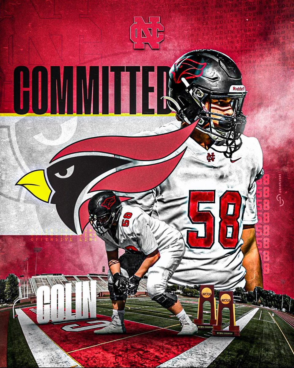 colin_sturm's tweet photo. Blessed to be furthering my academic and athletic career @football_ncc!

@CoachFehrle @CoachSpence_NCC 
@fb_coachrobbins @isaacmiller73 @ABJenkinsElite @TheCoachHolman @coachwes_23 @PlaymakerCorner https://t.co/G7X5vfJLzF