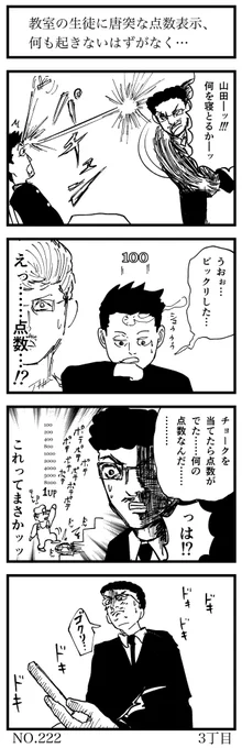 教室の生徒に唐突な点数表示、
何も起きないはずがなく…

#4コマ漫画 