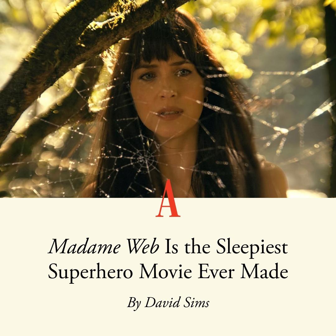 EruditeLuminary's tweet image. “Madame Web” is like an experiment in how boring and unconvincing a superhero movie can be, writes #DavidSims.

#MadameWeb #MadameWebReview