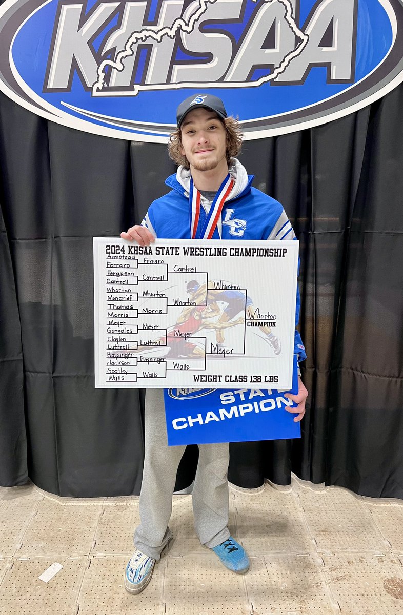 CONGRATULATIONS, Senior Breyden Whorton! 138 pound KHSAA STATE CHAMPION! 
50-0! 2x State Champ!