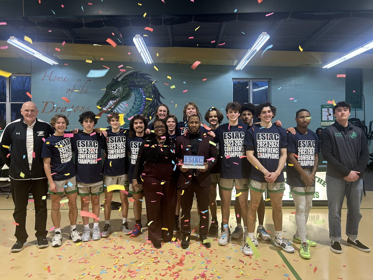 DelmarvaSports's tweet photo. THE @TSS_Basketball DRAGONS ARE #ESIAC CHAMPS 🏀🔥🏆 

The Dragons earned the conference title with their dominant 89-56 victory over @HeronsAthletics Friday evening‼️ https://t.co/P63LUoliYh