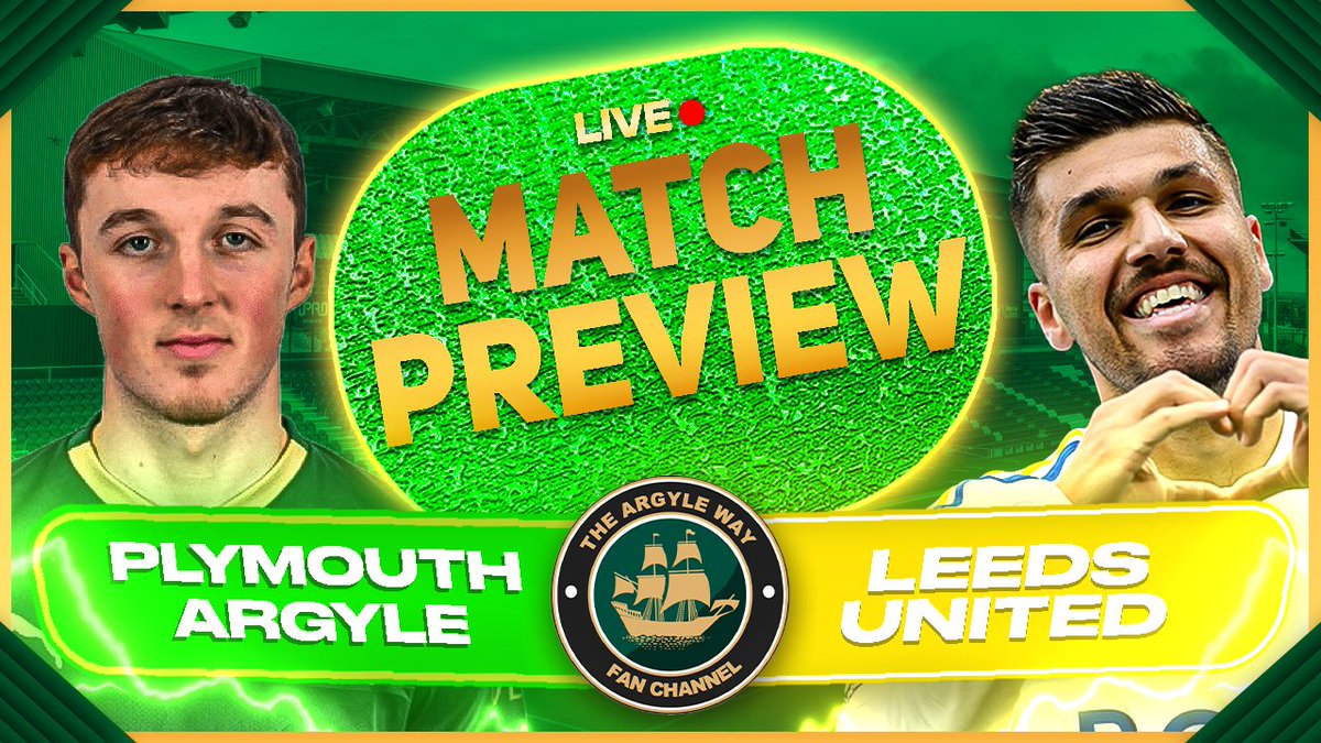 WE ARE LIVE ON THE ARGYLE WAY YOUTUBE CHANNEL! LIVE ARGYLE V LEEDS MATCH PREVIEW! CAN ARGYLE GET A POSITIVE RESULT AGAINST PROMOTION CHASING LEEDS? HOPE YOU ALL ENJOY THE STREAM AND MAKE SURE TO HIT THE LIKE BUTTON AND SHARE THIS STREAM AROUND! 💚🟢💚🟢 #pafc #greenarmy #argyle…