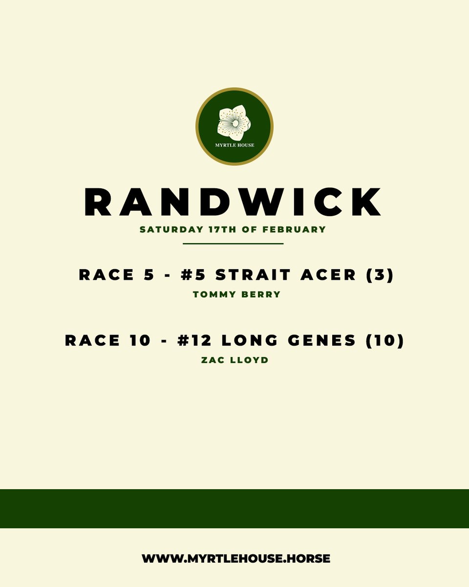 Two Runners today at Randwick, including Strait Acer in the Gr.2 Expressway Stakes!