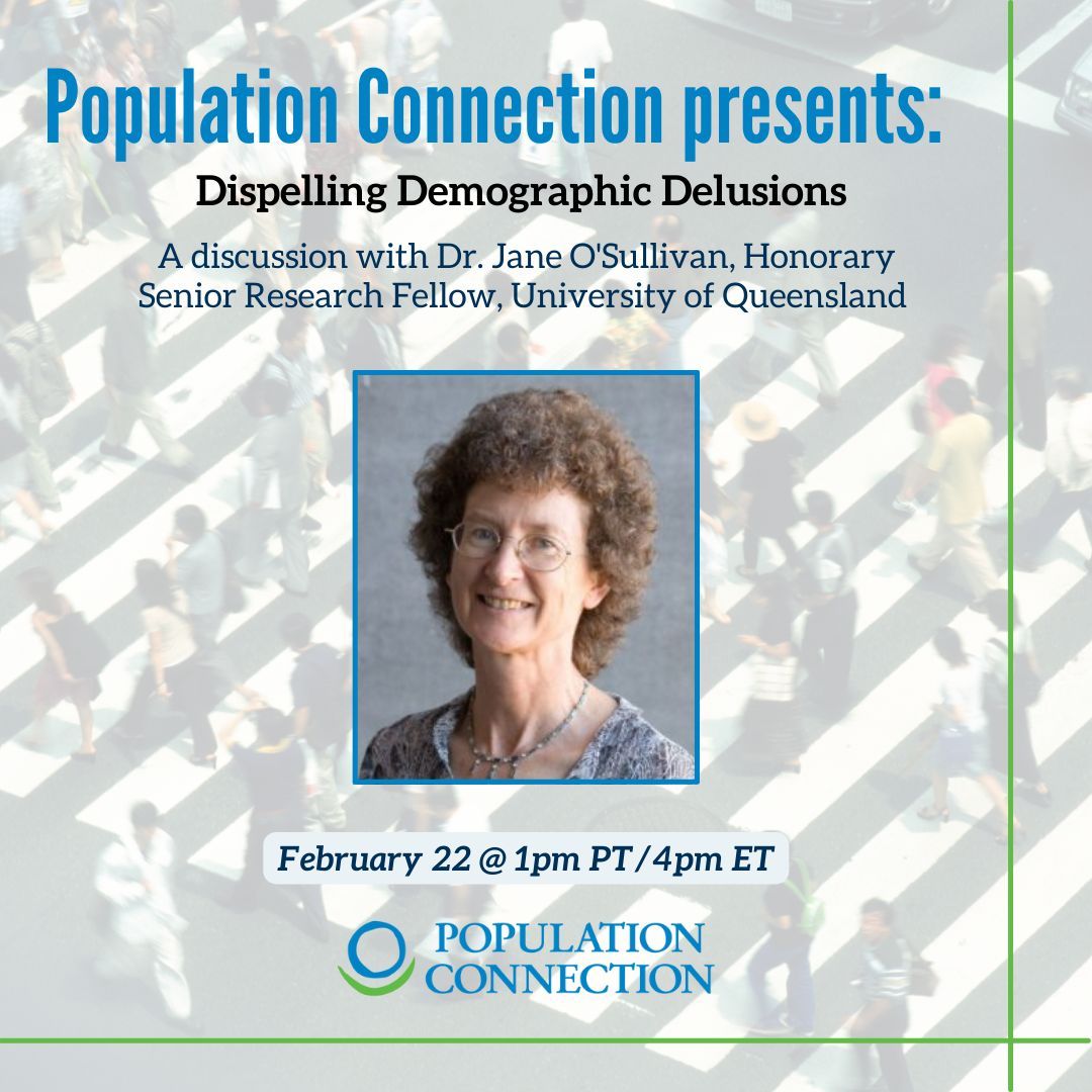 We're honored to host @OSullivan_Jane next Thursday! Dr. O'Sullivan will present her research that challenges the prevailing consensus on future fertility trends. Don't miss this opportunity to learn about the intricacies of #population projections: populationconnection-org.zoom.us/webinar/regist…