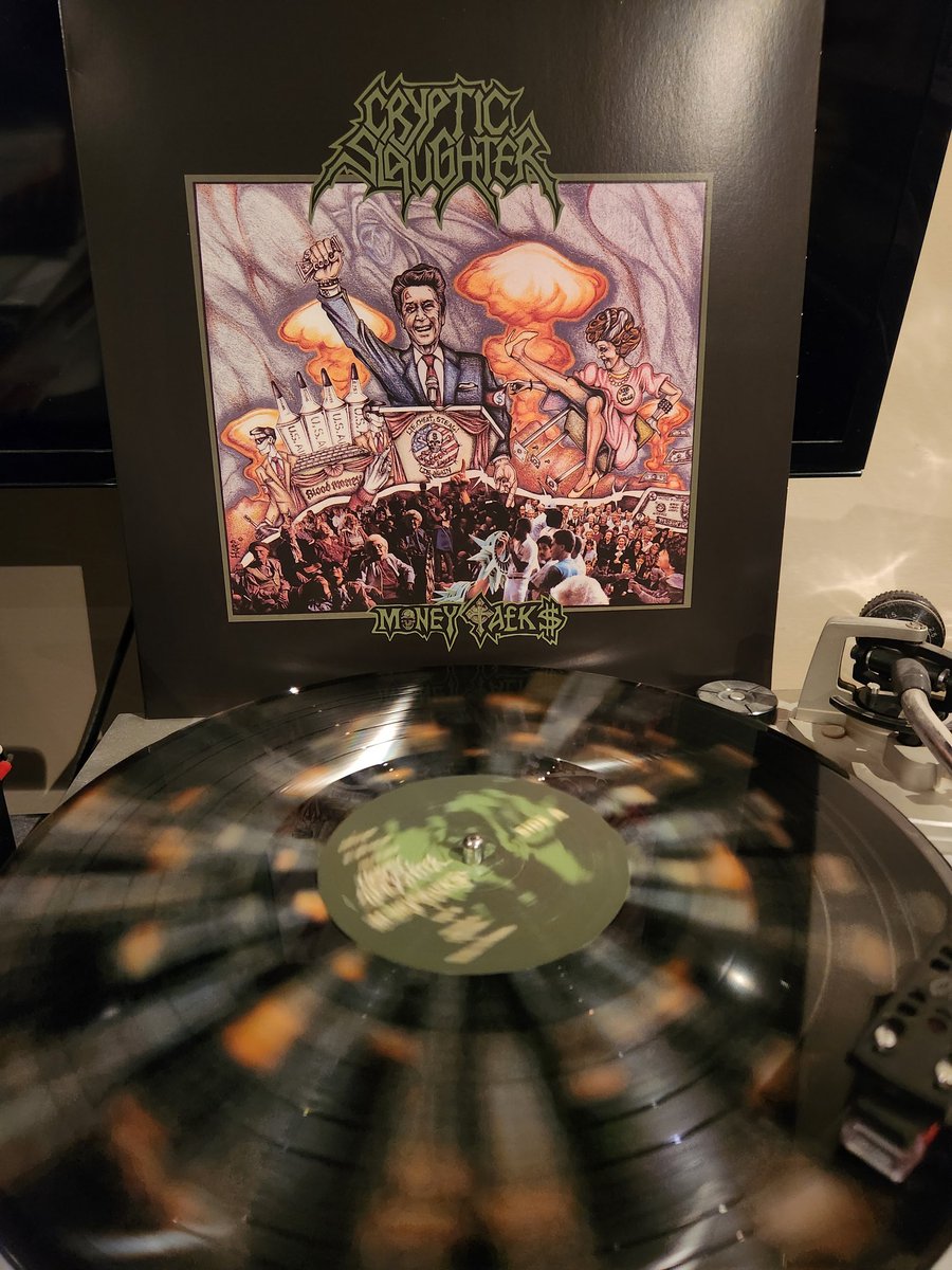 SpinVinyl1's tweet photo. Money Talks is Cryptic Slaughter's second album. Held as their best work they attempt to play even faster with more politically charged lyrics and one for the PMRC with Freedom Of Expression.
#CrypticSlaughter #MoneyTalks #TooMuchTooLate #vinylrecords https://t.co/DMz1la5PVg